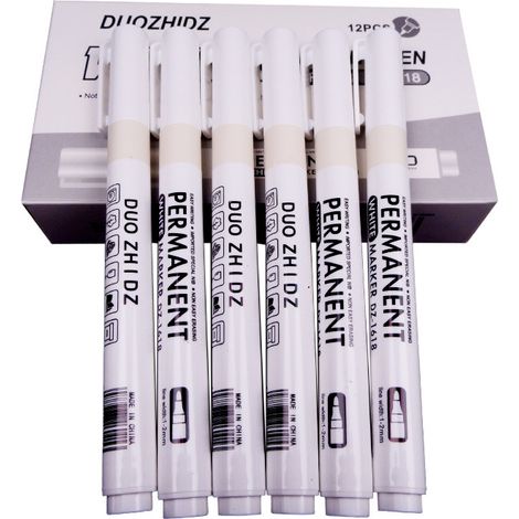 Marqueur blanc, stylo imperméable, stylo à peinture à séchage rapide, stylo noir à base d'huile résistant aux pneus (1/5)