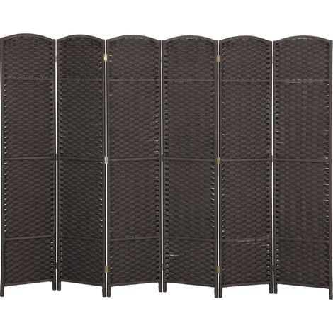 CHICFURN Biombo plegable de 6 paneles 240x1,6x170 cm marrón, separador de ambientes (1/5)