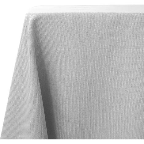 Nappe lavable 120x120 cm aspect lin imperméable gris rectangulaire