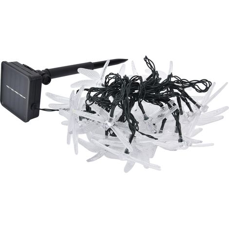 Guirlande lumineuse libellule solaire étanche IP44, 2 modes d'éclairage, 30 LED multicolores pour jardin, cour et pelouse (1/5)