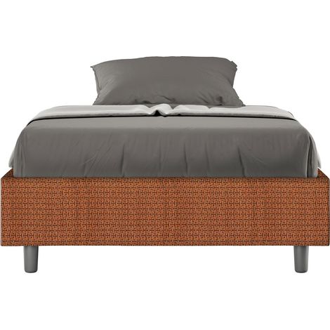 Letto 1 Piazza e Mezzo Sommier 120x190 cm con Rete e Contenitore Azelia Labirinto 04 Arancione (1/5)