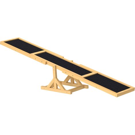 Rampe d'agilité pour chien en bois antidérapante 180 x 30 x 30 cm jaune jusqu'à 30 kg (1/5)