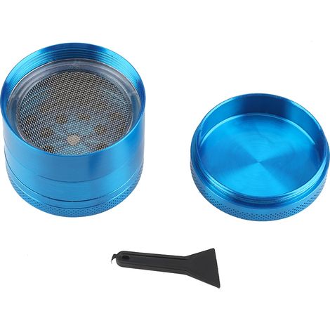 Broyeur à herbes, épices et herbes en alliage de zinc à 4 couches, outil manuel en métal (bleu) (1/5)
