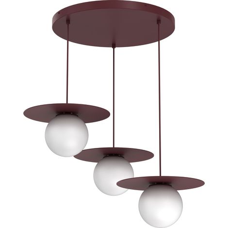 Suspension décorative Flat à 3 globes blancs E27 15W en métal Luminex (1/2)