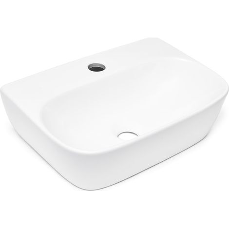 Swiss Aqua Technologies Brevis Wandwaschbecken mit Öffnung für Armaturen, 43x30x13cm (SATBRE4330R) (1/5)