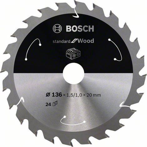 LAMA PER SEGA CIRCOLARE BOSCH D.136mm 24 DENTI TAGLIO LEGNO - 2608837668