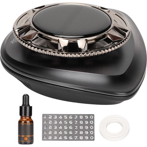 Diffuseur de parfum solaire rotatif pour voiture, purificateur d'air, économe en énergie, silencieux et antidérapant (Nuit noire [Version standard]) (1/5)