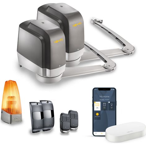 SOMFY 1241960 - Motorisation portail battant Lockyvia Essential Connect - Pilotable à distance avec smartphone et assistants vocaux