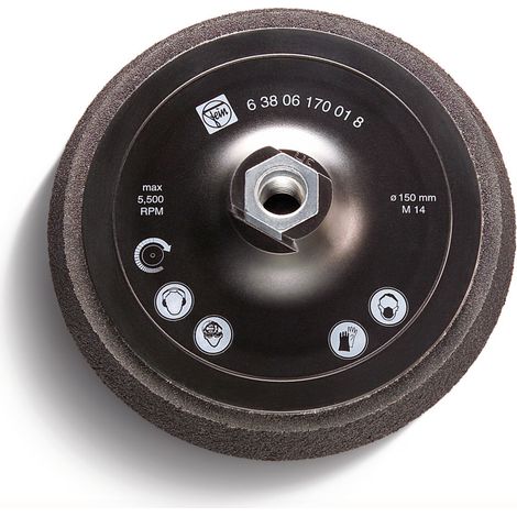 FEIN Stützteller, Ø 120 mm, für Lammfell mit Schnürzug, Gummibelag, M 14 (1/3)