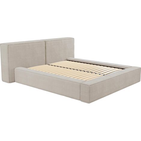 Letto con contenitore 160 x 200 cm Velluto a coste Beige TIMANO II di Pascal Morabito (1/4)