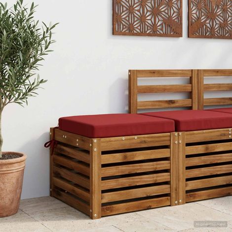 vidaXL Cojín de asiento de 1 pieza SOEST 100% Poliéster Rojo vino (1/5)
