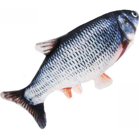 Poisson électrique pour chat avec herbe à chat - Poisson en peluche interactif et lavable, rechargeable par USB, pour chats et animaux de compagnie (1/5)