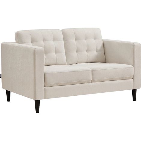 Divano 2 posti in tessuto beige - DIBALU (1/4)