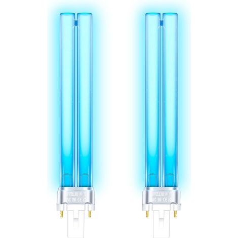Pack of 2 G23 UVC 9W Quartz Bulbs for Pond Filter (1/5)