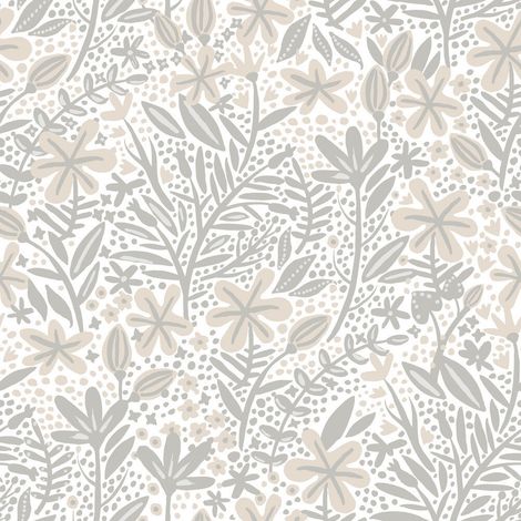 Papier peint rouleau auto-adhésif - Motifs floraux - Gris (1/5)