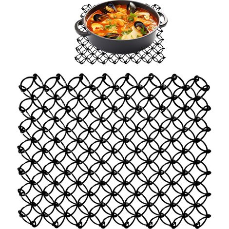 Dessous de plat en métal creux en fil spiralé - Dessous de plat - Résistant à la chaleur - En acier inoxydable - Résistant à la chaleur - Protection contre les brûlures (1/5)