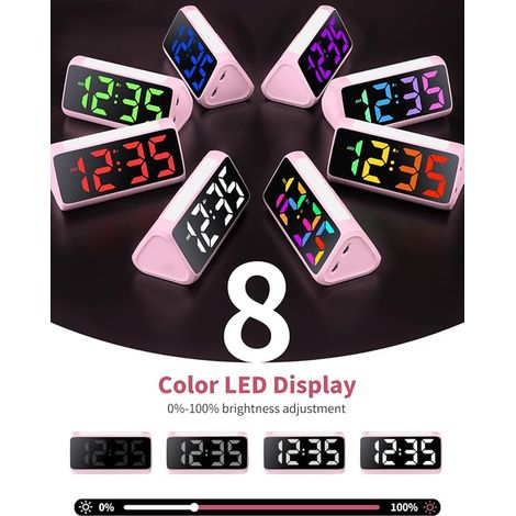 Netzu Réveil Numérique avec Lampe, Affichage LED, Gradateur de Luminosité, Réveil, Volume d'alarme, Réveil pour Chambre à Coucher (1/2)