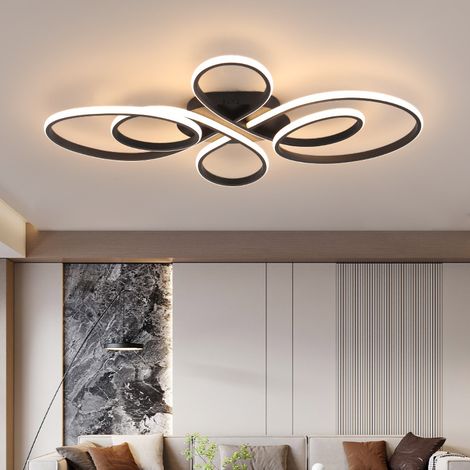 Plafonnier LED 80 cm, lustre LED créatif à anneau de fleurs 82 W, plafonnier moderne, lumière blanche chaude 3 000 K (1/5)