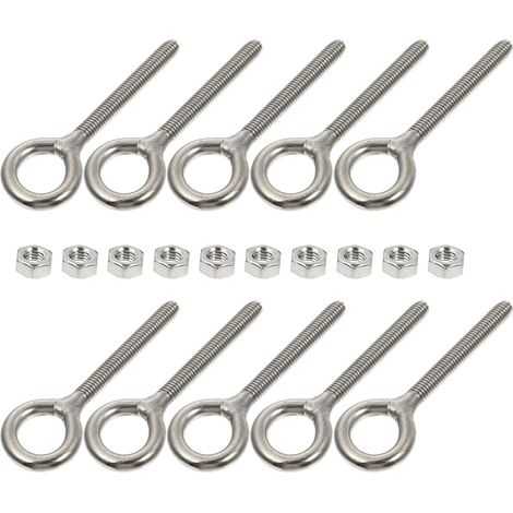 Crochet plafond, inox, argenté, pour suspension et rangement (1/5)