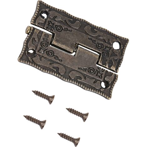 Charnière ancienne bronze 10 pièces 0°-270° pour boîte bijoux, porte meuble, coffret bois, ferrures rétro (1/5)