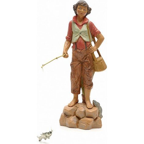 PESCATORE DI FIUME 19CM IN RESINA (F7)