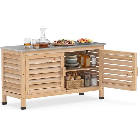 COSTWAY Cassapanca da Giardino in Legno di Abete, 109 x 40,5 x 61,5 cm (1/5)