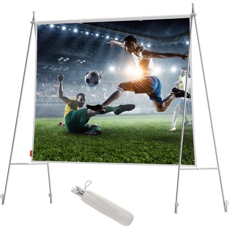 Écran Portable 70" Extérieur Pliable léger 1.5kg, installation rapide, anti-plis, cadre aluminium, 4 piquets, 4K HDR, jardin/camping (1/5)