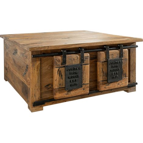 Truhe Mango 90x90x45 natur lackiert RAILWAY 164
