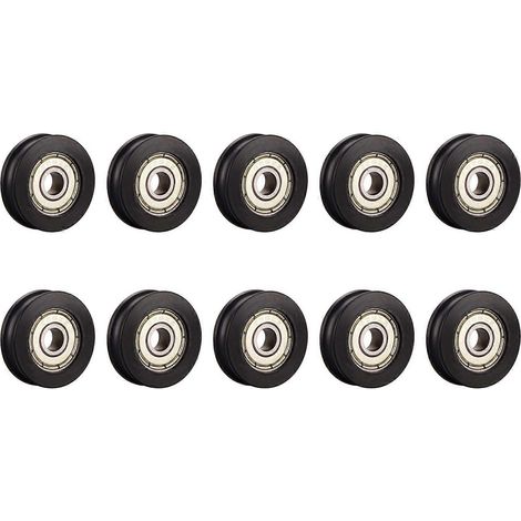 10 piezas de polea guía de ranura en U para rueda de ventana/puerta 626ZZ de plástico incrustado, rodamiento de bolas de 6278 mm para impresora 3D (