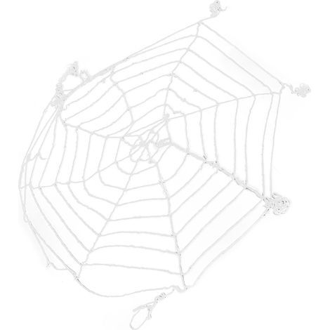 Toile d'araignée ronde blanche de 3,6 m, décoration d'Halloween pour l'intérieur et l'extérieur (jardin ou cour). (1/5)
