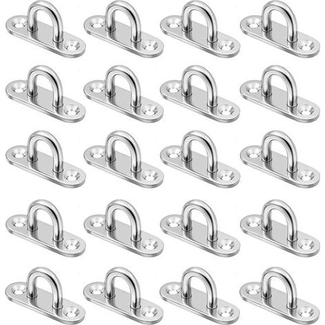 Lot de 20 œillets en acier inoxydable M5 pour suspendre des objets, des crochets de fixation, des supports muraux, des fixations pour voiles d'ombrage, des crochets de plafond et des accessoires. (1/5)