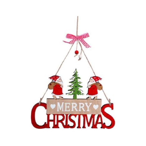 COLGANTE MERRY CHRISTMAS MADERA CPN PAPA NOEL 24CM