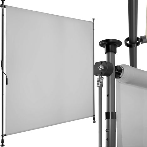 Store banne avec manivelle et tissu opaque 150x310cm gris clair