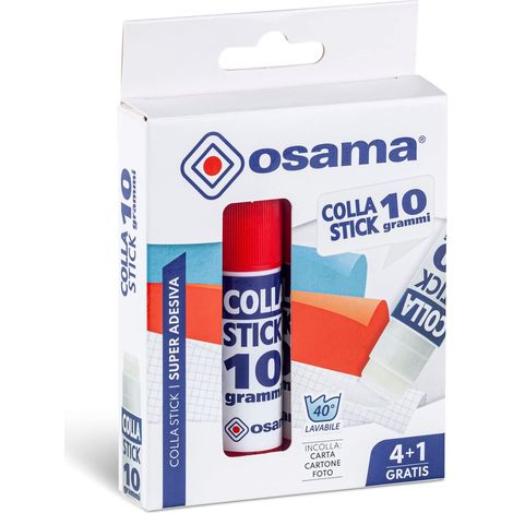 Colle Forte Stick Extra Adhésive, 4 Bâtons, 10 gr, Set Colles sans Solvants pour Papeterie Bureau et Fourniture Scolaire - Résistante et sans Grumeaux sur Papier, Sûre pour Enfants (1/4)