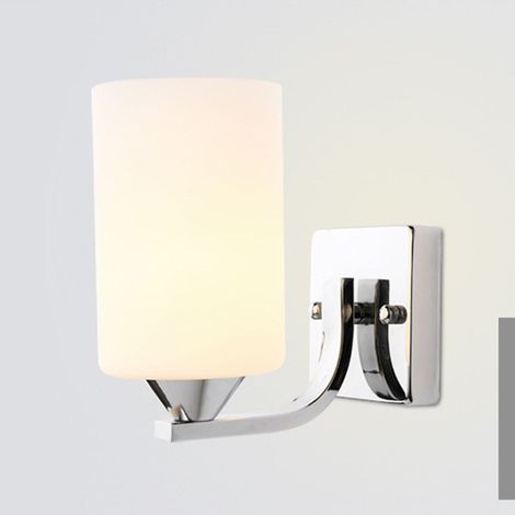 Wandleuchte, einflammige Wandleuchte für den Innenbereich, gebürstetes Nickel-Finish mit Milchglas