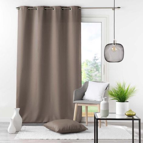 Rideau à Oeillets "Essentiel" 140x280cm Taupe (1/4)