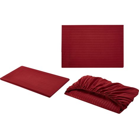 Taie D'oreiller - Housse De Matelas - Drap Plat - Satin Microfibre - 50x76 cm - 100x190 cm - 168x244 cm - Lot De 3 Pièces (1/5)