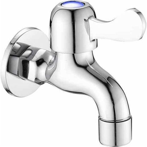 Basin Mixer Tap Wall Mounted Sink Mixer Tap (1/2', Cold Water), Outdoor/Garden Faucet, Brass/Chrome (1/3)