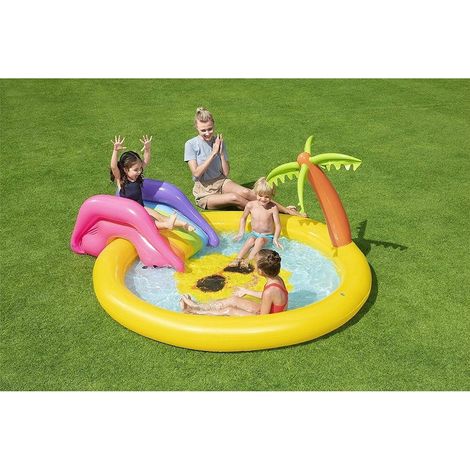TrAdE Shop Traesio - Piscina Gonfiabile Giardino Per Bambini Con Scivolo 237x201x104cm Sunnyland 53071 - (1/5)