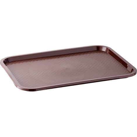 Serviertablett für Fast Food, bruchfest und spülmaschinenfest, 35 x 27 cm, 2 cm hoch, braun
