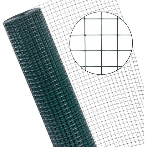 Volierendraht 4eck Voliere 1x10 m Käfig 25x25 Maschendrahtzaun Gartenzaun Grün (1/2)