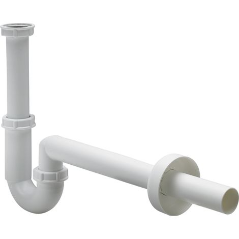 Piège à odeurs tubulaire 5611K en plastique blanc G1 1/4 x 40 mm