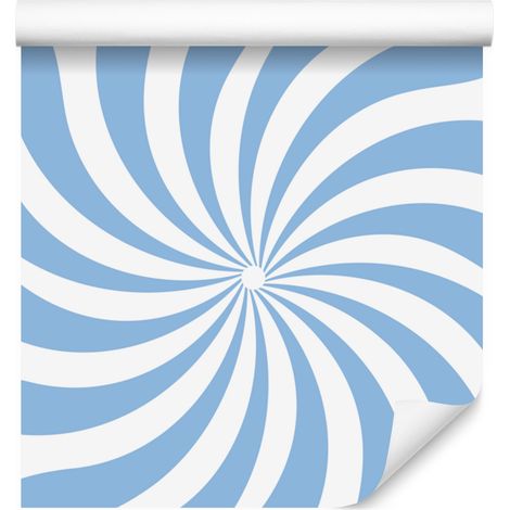 Papier peint hippie bleu azur et blanc pour salon et chambre 50x1000 cm (1/5)