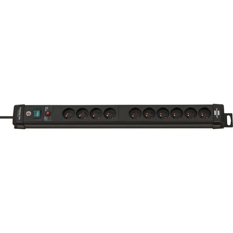Regleta de 4 enchufes, 1,8 m, H05VV-F3G1.5, negro/gris, Premium-Line, Brennenstuhl