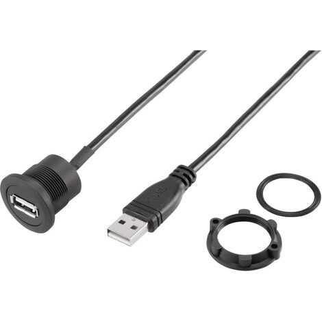 TRU COMPONENTS USB-20-BK Cordon USB 2.0 type A femelle vers USB 2.0 type A mâle Contenu: 1 pc(s) (1/2)