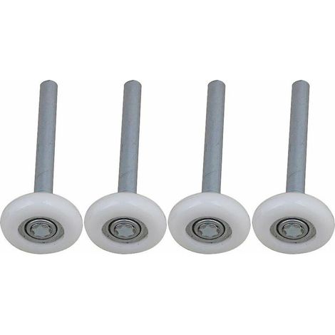 Lot de 4 roulettes de porte de garage en nylon à roulement à billes scellé avec tige de 105 mm (1/4)