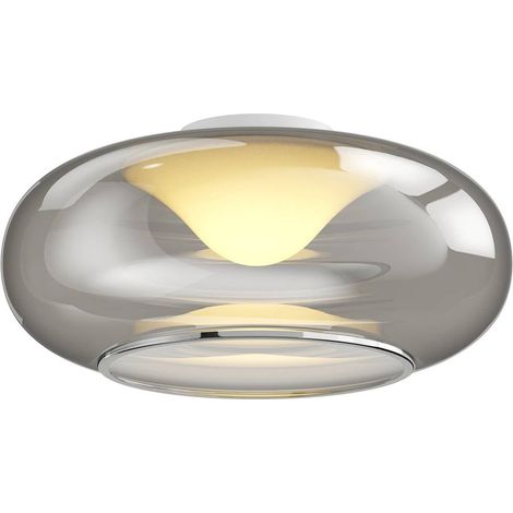 Lucande Lámpara de techo LED 'Mijo' en Gris Vidrio
