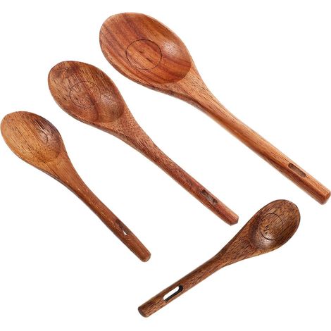 Ensemble de 4 cuillères doseuses, bois, pour café et cuisine (1/5)