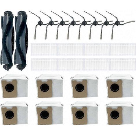 Lot de 26 pièces pour aspirateur robot Eufy C10 : brosse principale, brosse latérale, filtre HEPA, grand sac à poussière. (1/5)