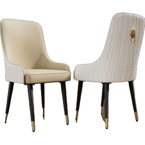 Sillas de comedor, diseño de lujo, asientos cómodos, blancas, 111-2 piezas (1/2)